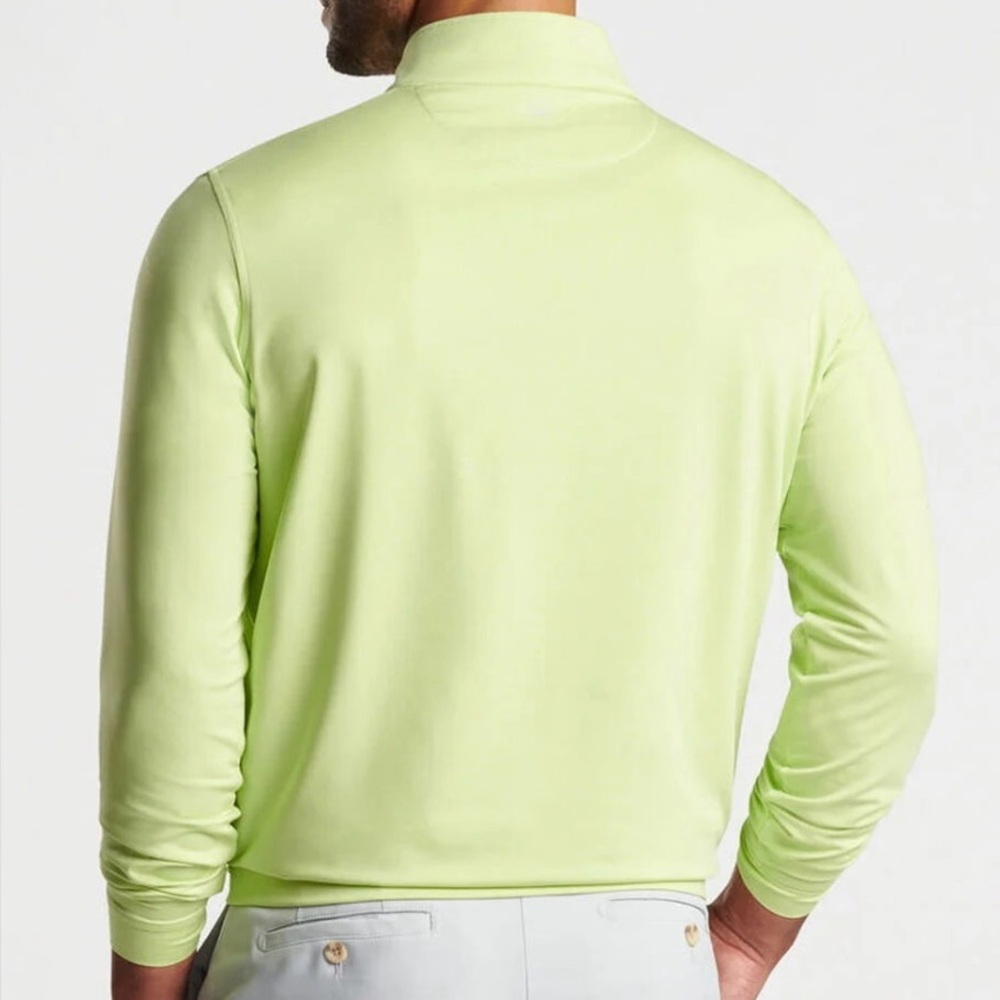 Peter Millar Spritzer Green Perth Melange Performance Quarter-Zip MF24EK40B Lime - Picture 4 of 5
